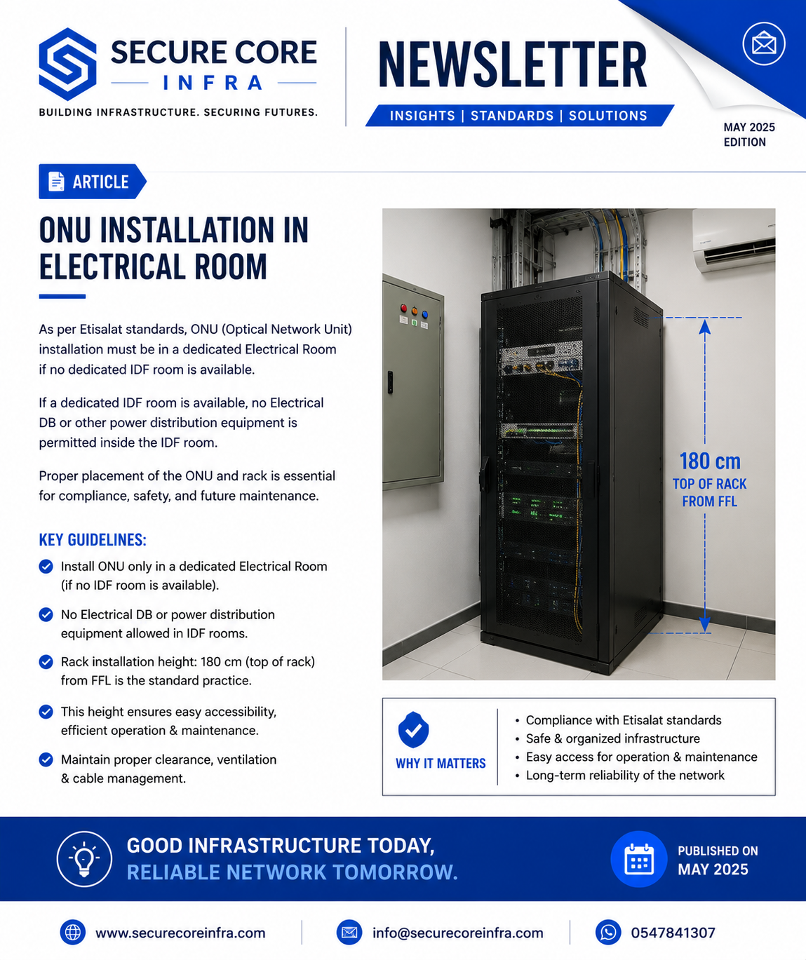 ONU Installation in Electrical Room vs IDF Room: What Etisalat Standards Really Require